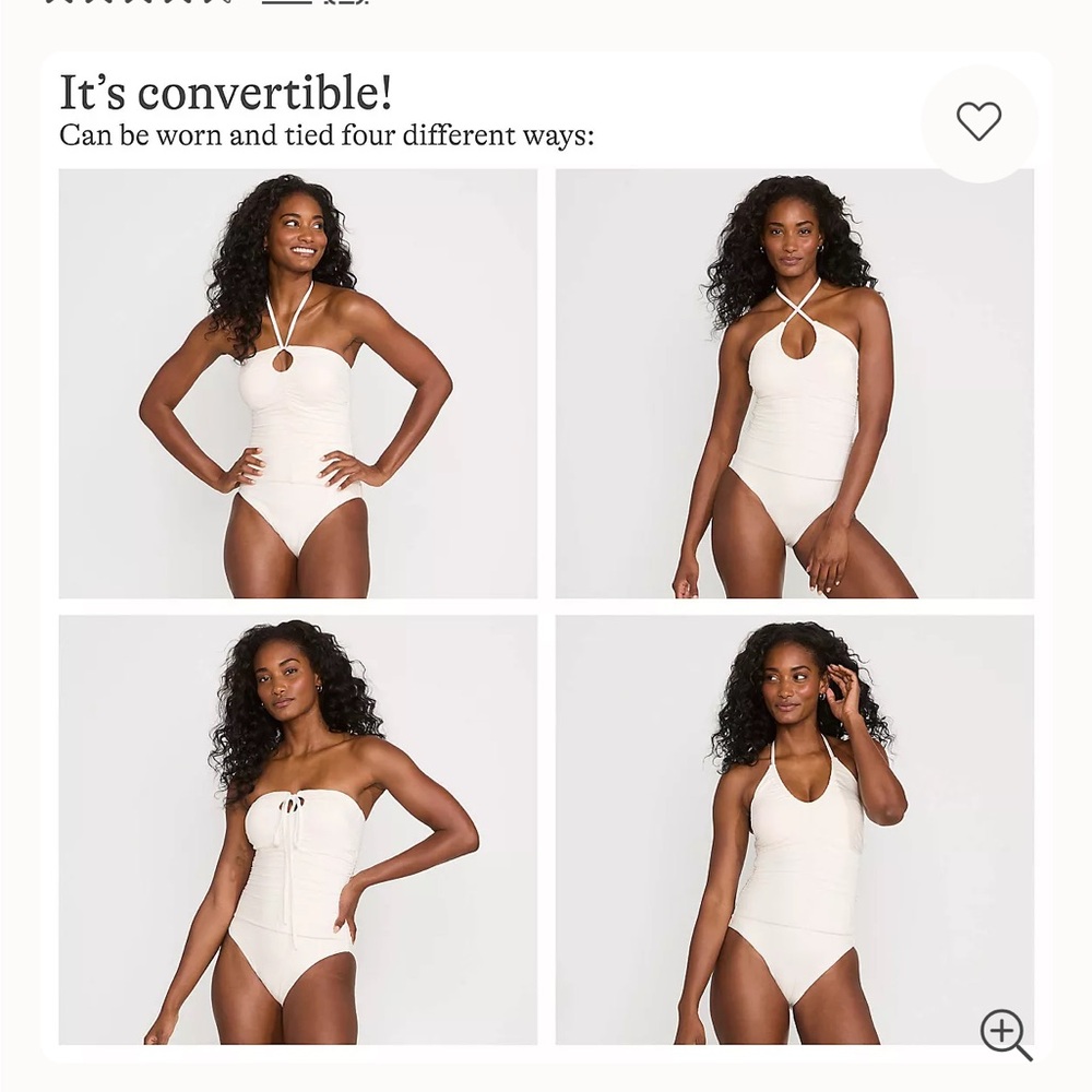 *NEW* Land’s End convertible ruched halter swimsuit